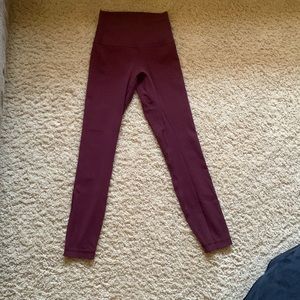 lululemon align high rise pant 28” size 2 burgundy